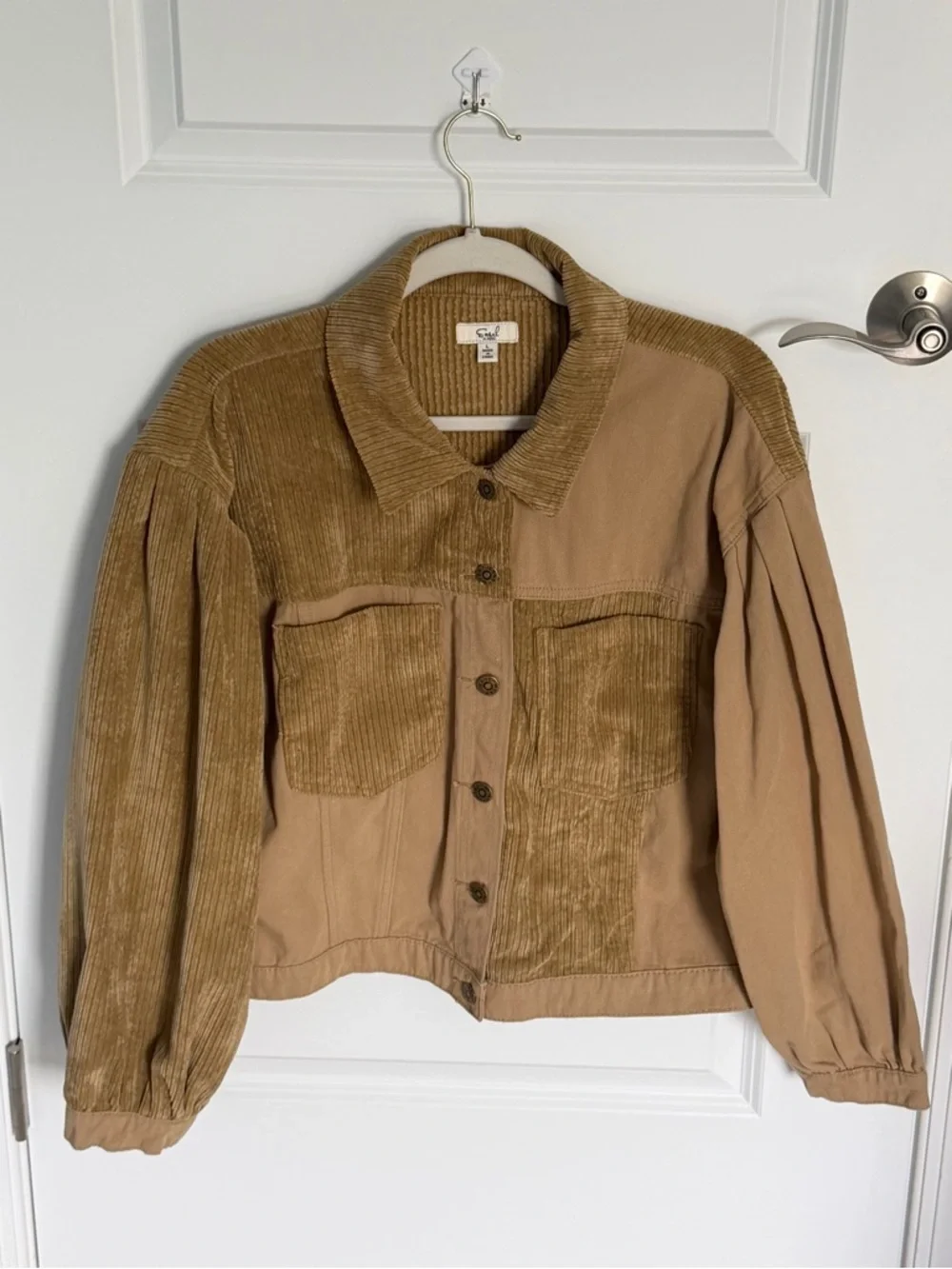 Easel Camel Cotton Corduroy and Patch-Style Jacket Size Large 39514